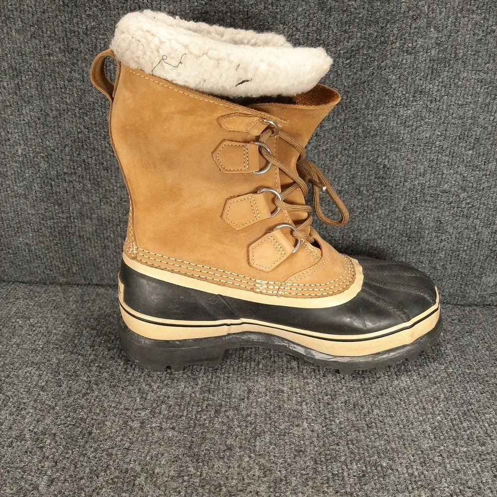 Sorel Caribou Waterproof Winter Boots Brown Leather Insulated Warm Men's 8 EU 40